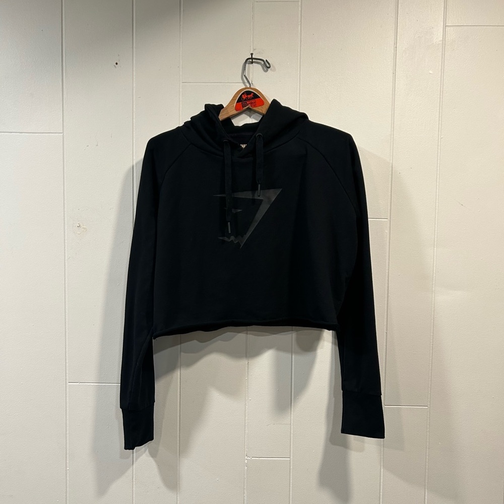 Gymshark Black Cropped Hoodie size L